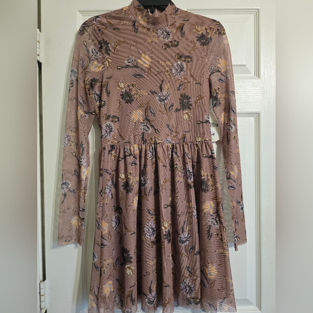 Altar'd State Floral Mini Dress - Dusty Mauve